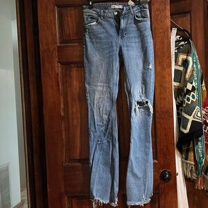 Zara Light Blue Ripped Jeans